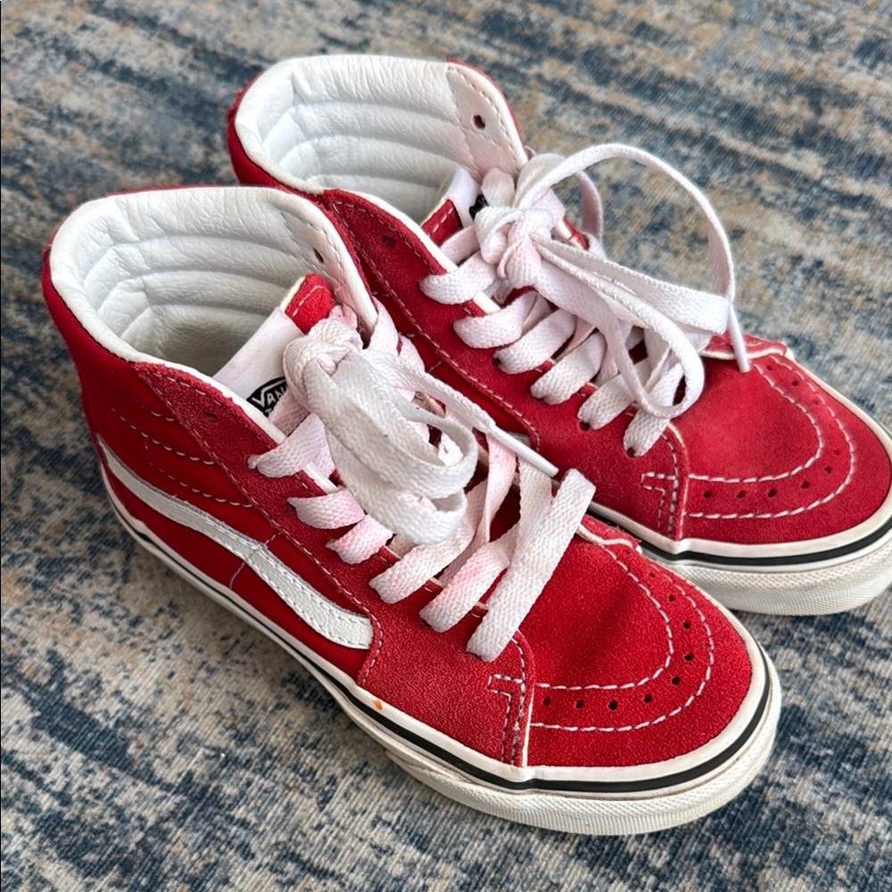 Vans Kids Red High-Top Sneakers - Size 12